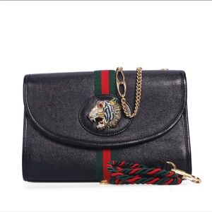 Gucci Black Crossbody Bag with Gold Accents, rare colleticble